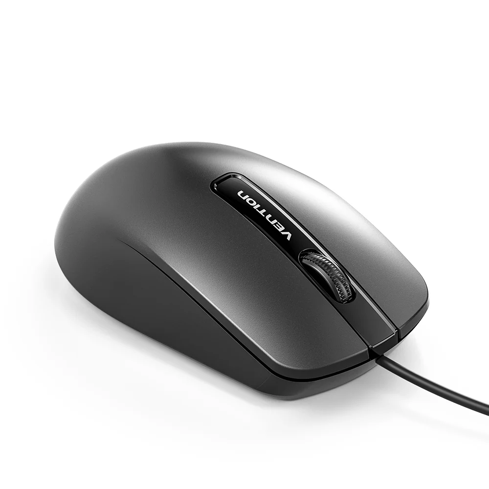 KTABG Vention 3-Button USB Wired Computer Mouse 1.5M Black - Image 1